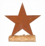 Stern Metall rost auf Holz 23,5 cm