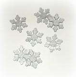 Streudeko 'Schneeflocke' aus Holz silber 24er-Set