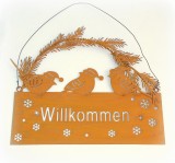 Dekohnger 'Willkommen' rost 22 cm