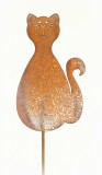 Gartenstecker 'Katze' rost 28,5 cm