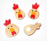 Streudeko 'Hhnchenkopf' aus Holz 16er-Set