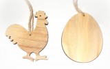 Dekohnger 'Huhn und Ei' aus Holz natur 12er-Set