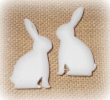 Hasen aus Holz 6 cm wei 6er-Set