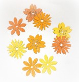 Streudeko 'Blüte' aus Holz gelb 27er-Set