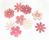 Streudeko 'Blüte' aus Holz rosa 27er-Set