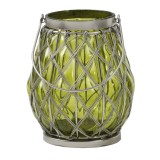 PTMD Laterne aus Glas grn 19 cm