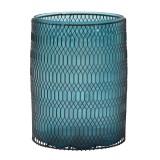 PTMD Windlicht aus Glas blau 20 cm