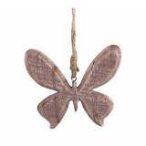 PTMD Dekohänger 'Schmetterling' aus Holz rosa 11 cm