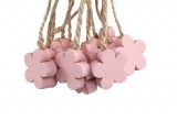 PTMD Dekohnger 'Blte' aus Holz rosa 16er-Set