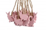 PTMD Dekohnger 'Hase' aus Holz rosa 16er-Set