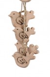PTMD Dekohnger 'Vogel' aus Holz rosa 8er-Set
