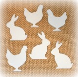 Streudeko 'Hase und Huhn' aus Moosgummi 48er-Set