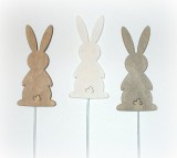 Dekostecker 'Hase Josie' aus Holz 35 cm 3er-Set