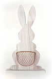 Hase aus Holz mit Drahtkorb 62 cm